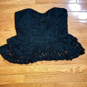 💕Black Lace Sweetheart Top💕